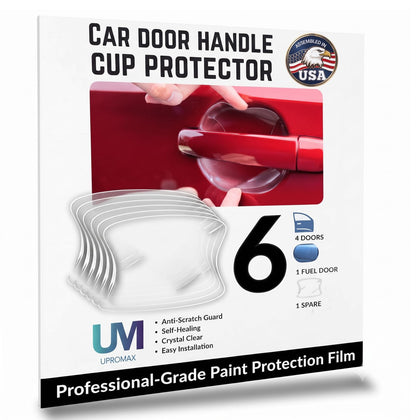 Upromax clear door handle protector front view showing discreet protection benefit