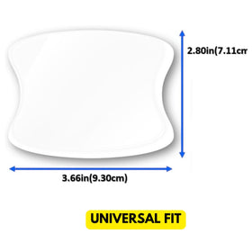 Upromax protector beside a hand for scale demonstrating precise pre-cut fit benefit