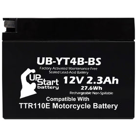 Upstart Battery front view showing sealed YT4B-BS and easy install benefit