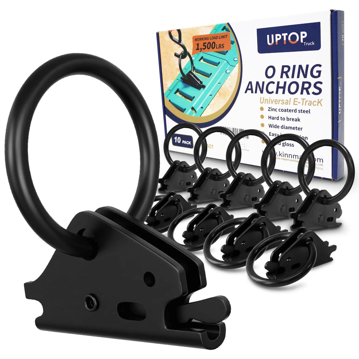 UPTOP front view of 10-piece O‑ring anchor kit showing durable packaging and contents