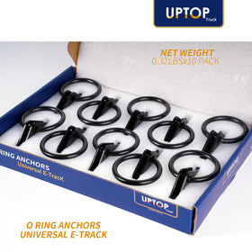 UPTOP anchor inserted in E‑track slot demonstrating quick three‑second installation