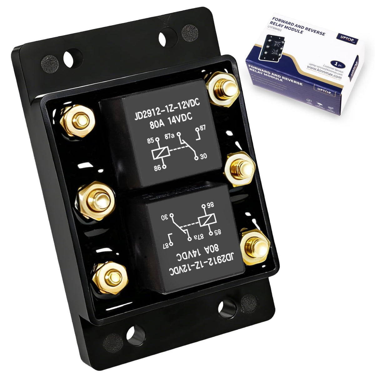 UPTOP relay front view showing terminals and mounting for quick identification and installation
