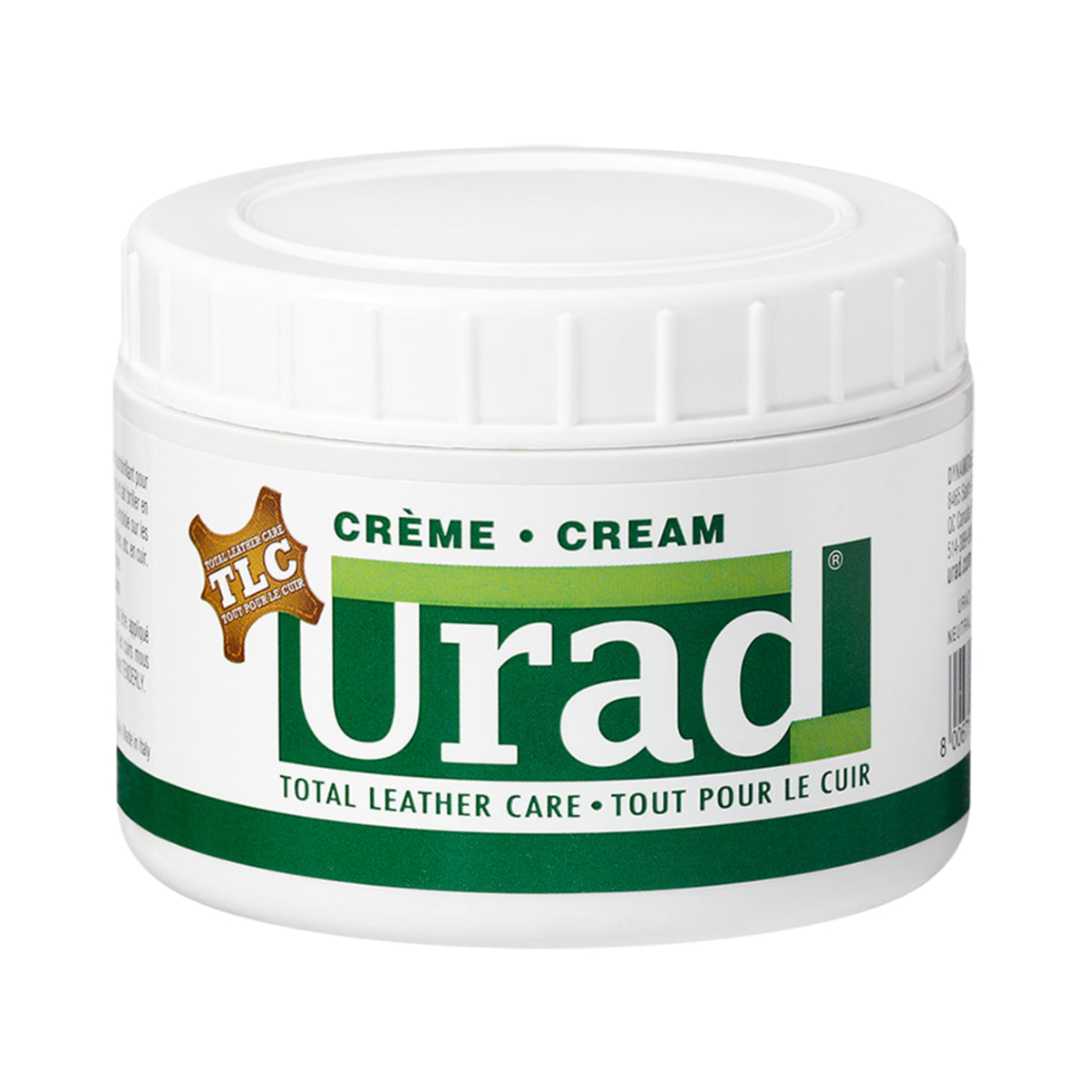 URAD leather conditioner front label showing product and benefits