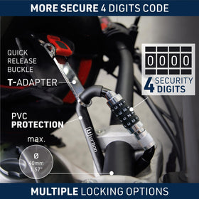 urban UR140 braided steel cable fully extended showing flexible security reach