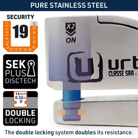 urban UR14S alarm module detail highlighting selectable 120dB protection