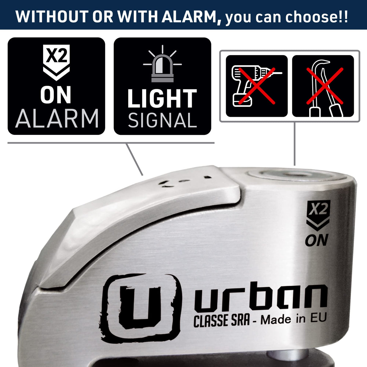 urban UR14S mounted on motorcycle brake disc demonstrating real use