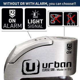 urban UR14S mounted on motorcycle brake disc demonstrating real use