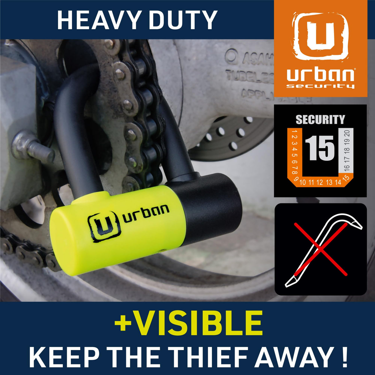 urban UR59 with fluorescent reminder cable attached to improve rider awareness