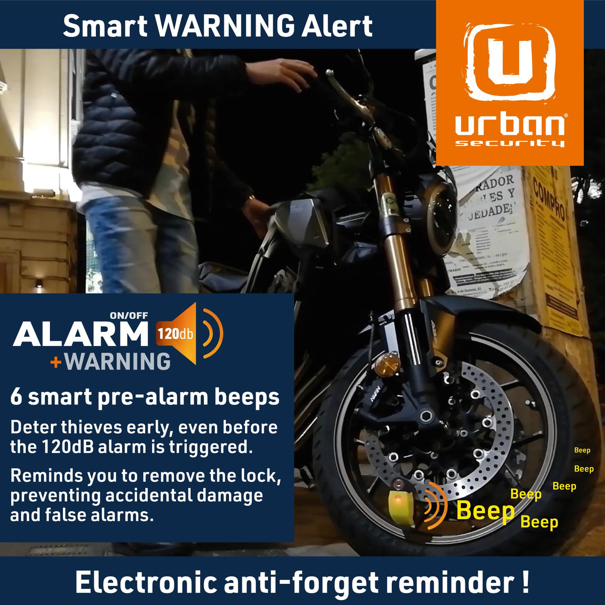 Urban UR6 installed on brake disc showing deterrent in real use