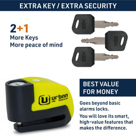 Urban UR6 size scale with hand showing compactness and portability benefit
