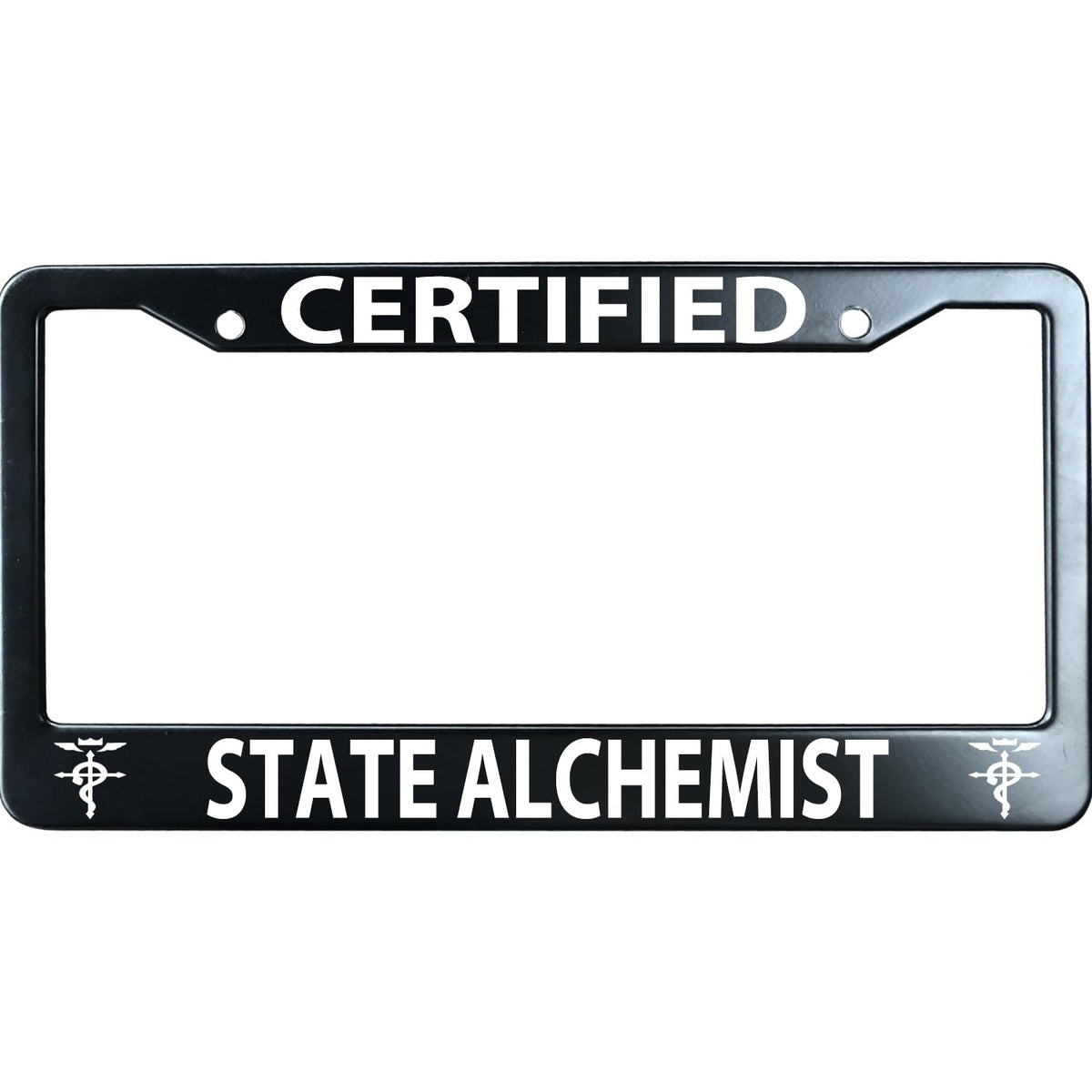 URCustomPro front view license frame showing design and sturdy metal