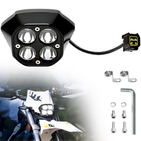 URLWALL headlight front view showing square four-bulb design and improved visibility