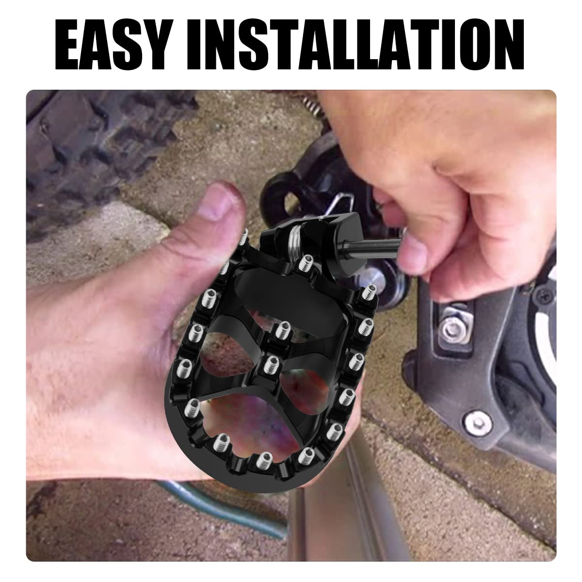 URLWALL foot peg holder installed on Sur Ron Light Bee X improving stability