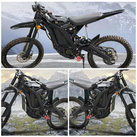 URLWALL deflecting mud and gravel to protect Sur-Ron frame during off-road rides