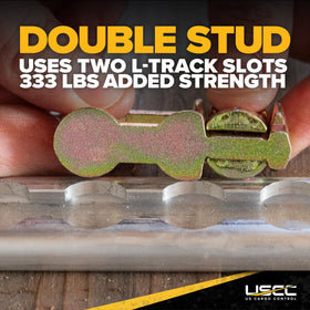 US Cargo Control installed double stud fitting on L track rail for stability