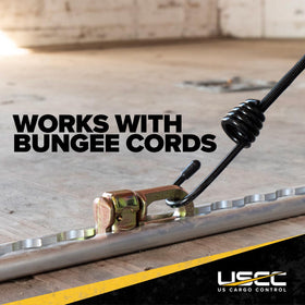 US Cargo Control fitting securing motorcycle to L track with heavy straps