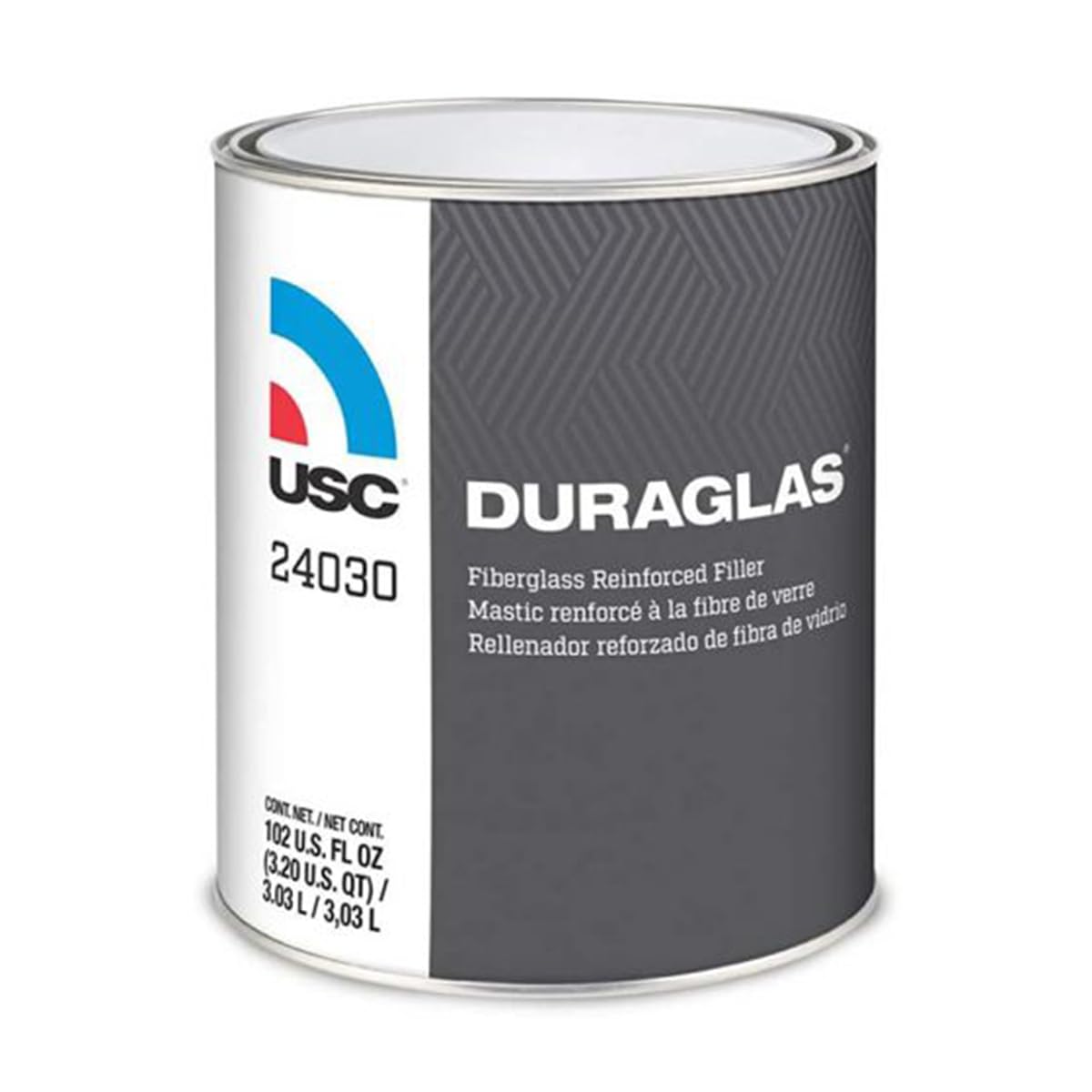 U.S. Chemical & Plastics DURAGLASS front packaging showing product label and capacity, highlighting durability