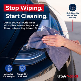 USANOOKS towel drying a car for streak-free finish and safe detailing