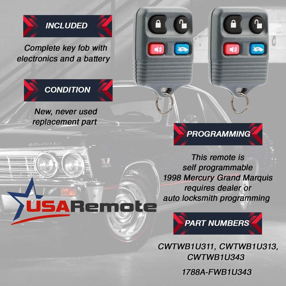 USARemote rear with battery compartment visible for quick replacement benefit