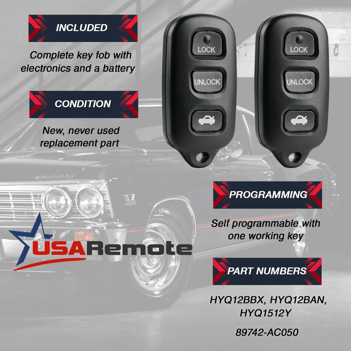 USARemote back casing label view showing model compatibility for correct fit