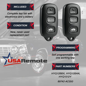 USARemote back casing label view showing model compatibility for correct fit