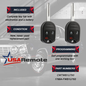 USARemote back label and battery installed for immediate use benefit