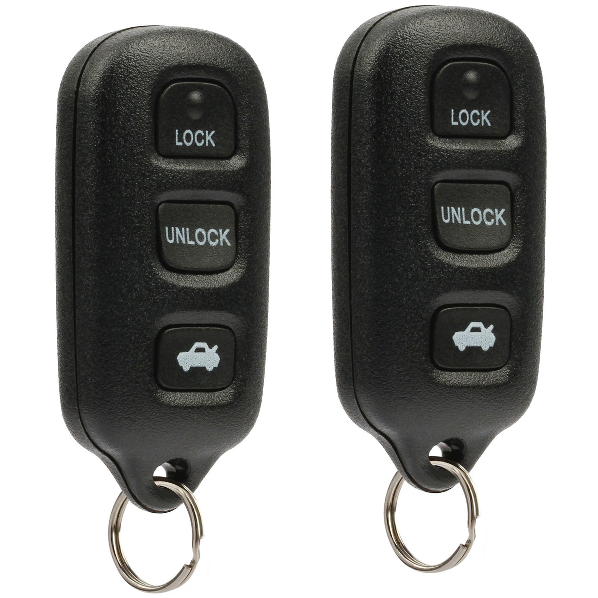 USARemote front view of both key fobs showing buttons and label, ensures correct model fit