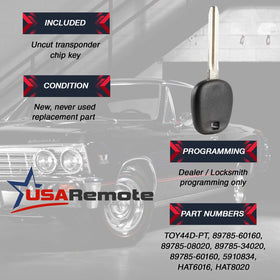 USARemote key and fob next to ruler for scale and size reference