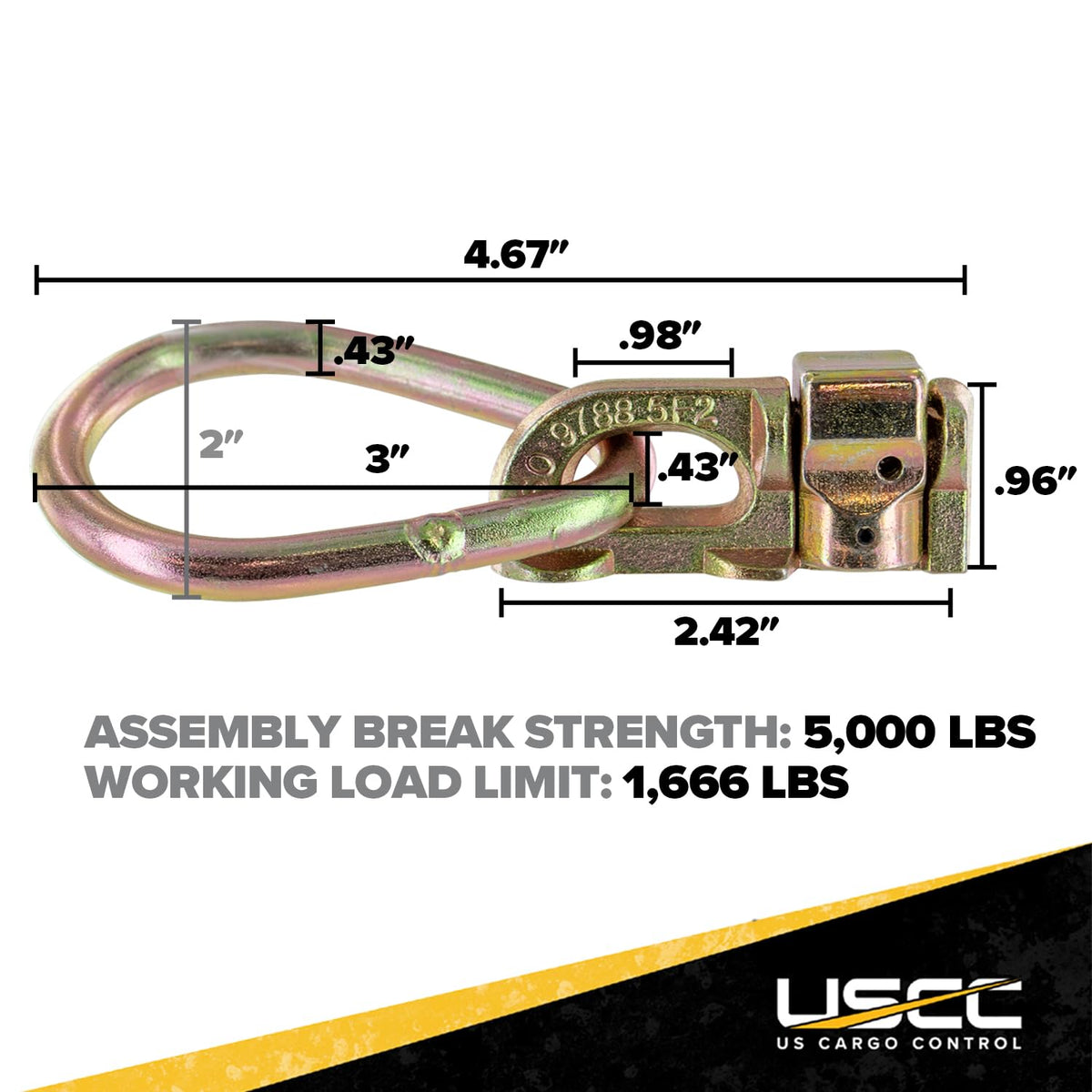 US Cargo Control pear link close-up highlighting versatile attachment point for straps
