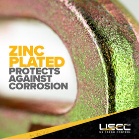 US Cargo Control zinc-coated finish texture close-up resists rust and extends lifespan