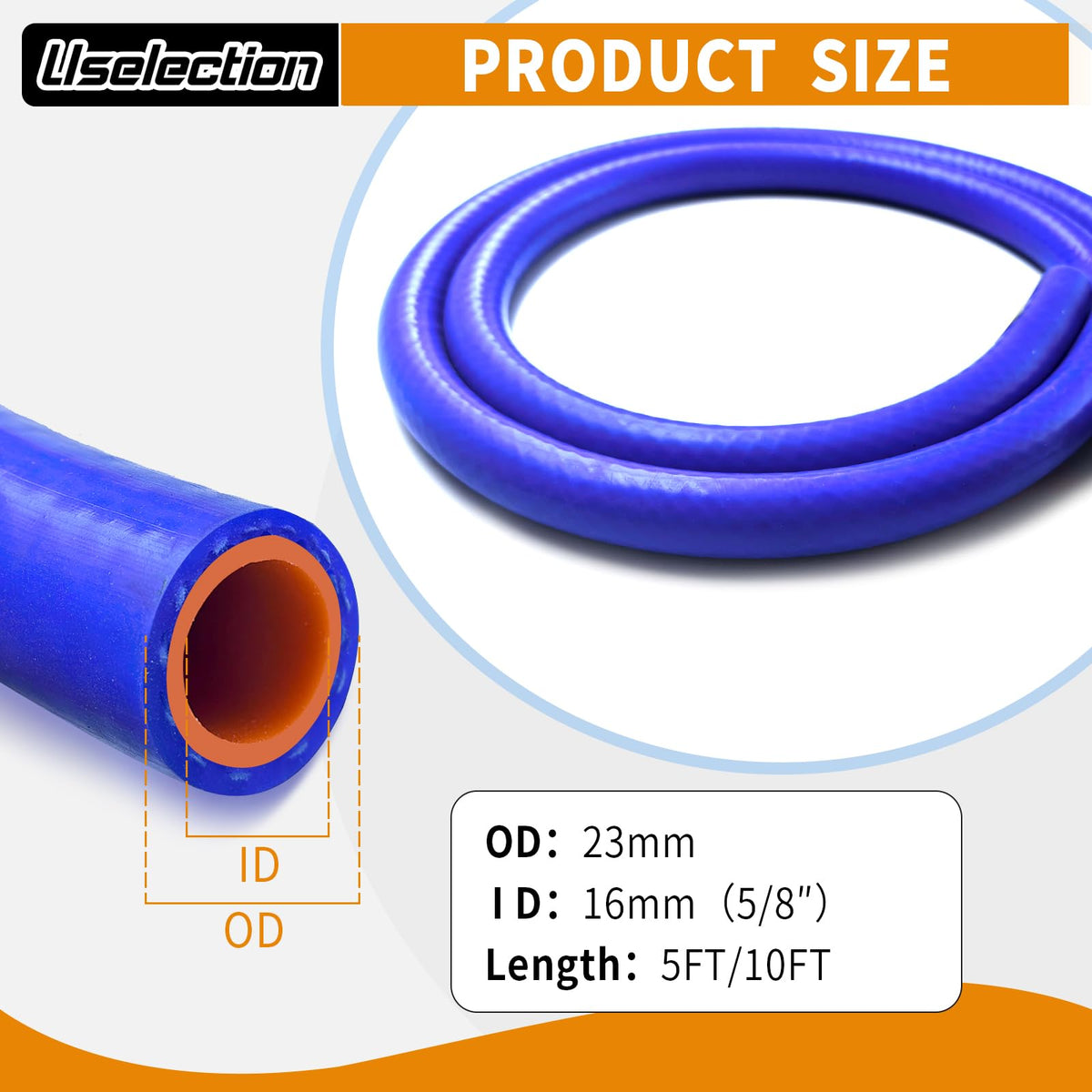 Uselection hose cut end close-up showing clean cut and easy installation benefit