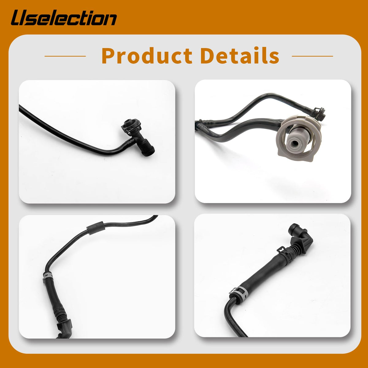 Uselection hose showing clamp mounting points for leak-free installation