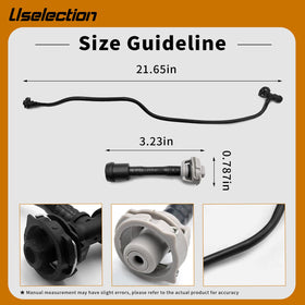 Uselection hose next to ruler showing accurate size and scale