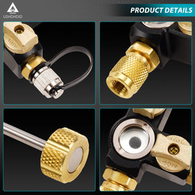 USHDHDID tool mounted on a mini-split service port demonstrating field compatibility