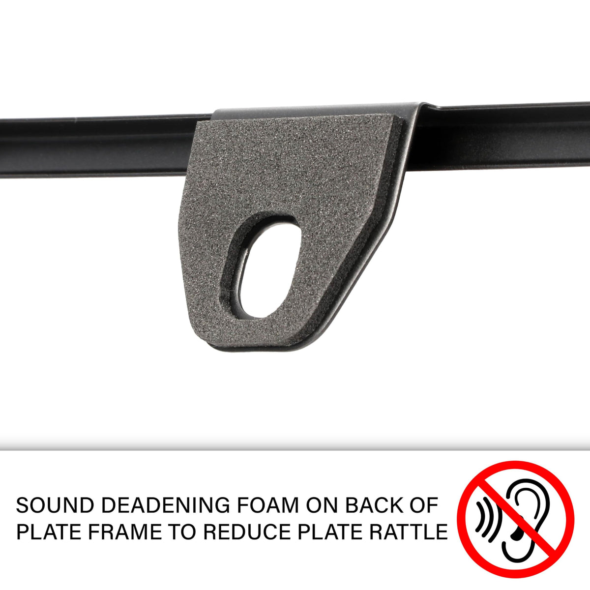 USR UNIQUE STYLE RACING frame fitted on a BMW rear plate demonstrating tag accessibility benefit