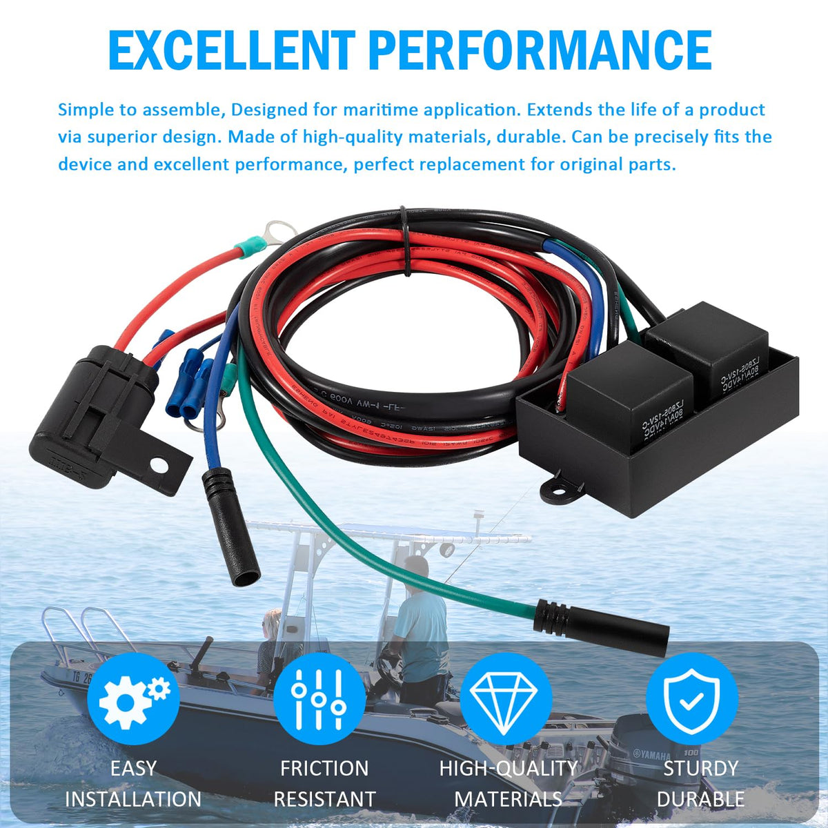 USSKYBOY harness installed on Atlas jack plate illustrating easy swap-in benefit