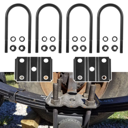 Ussuray front view of U bolt kit showing hardware, ensures correct fit