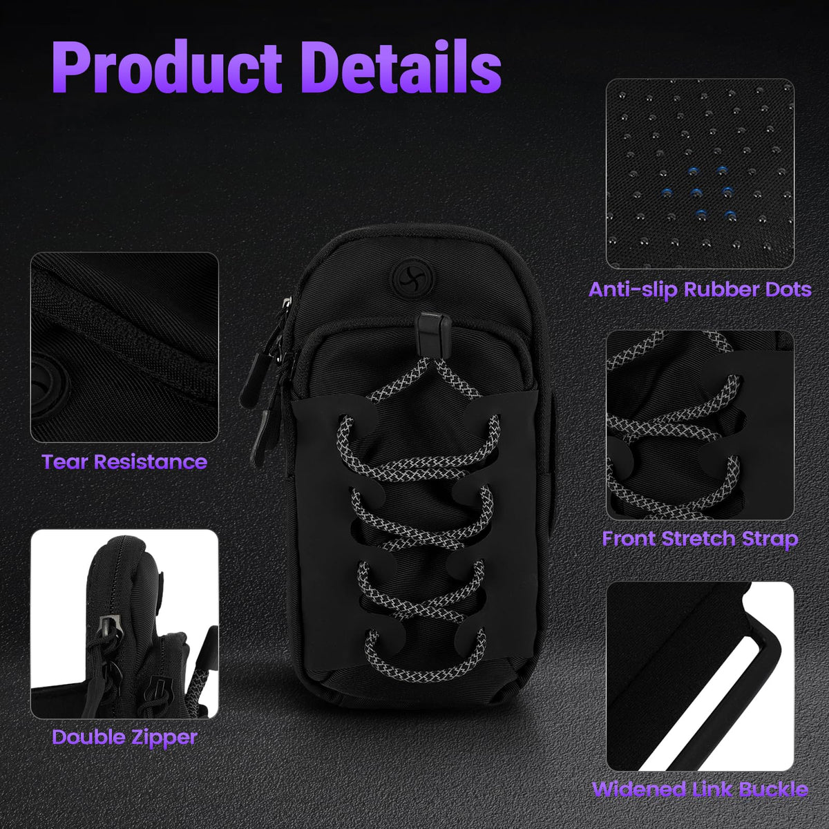 USTPO anti-slip backing detail securing the bag on rough terrain for stability