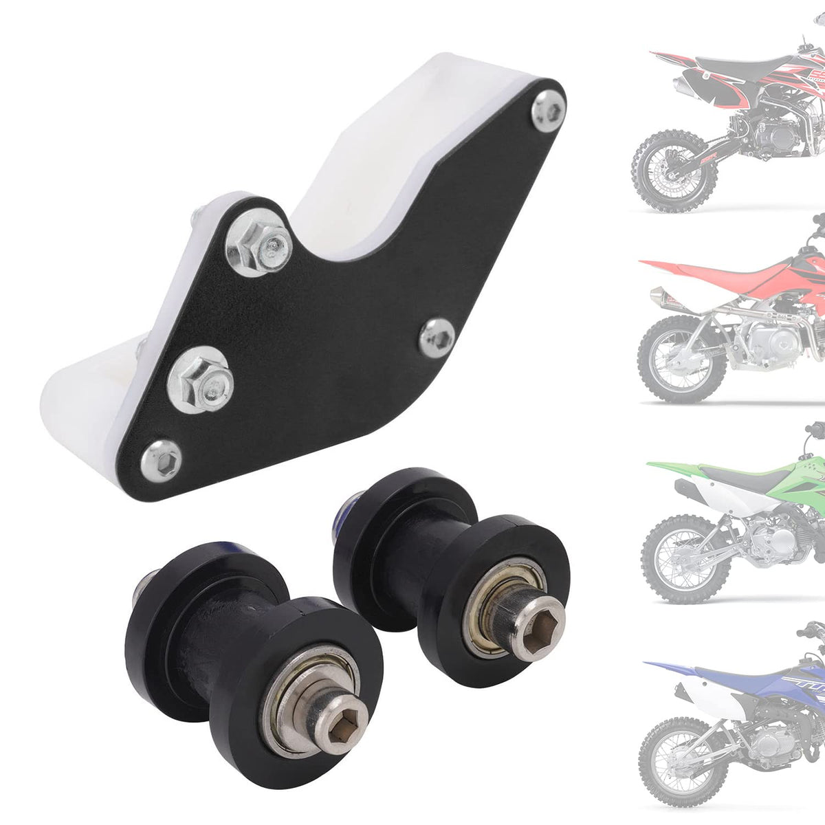 USTPO front view of chain guide showing fitment and easy upgrade benefit