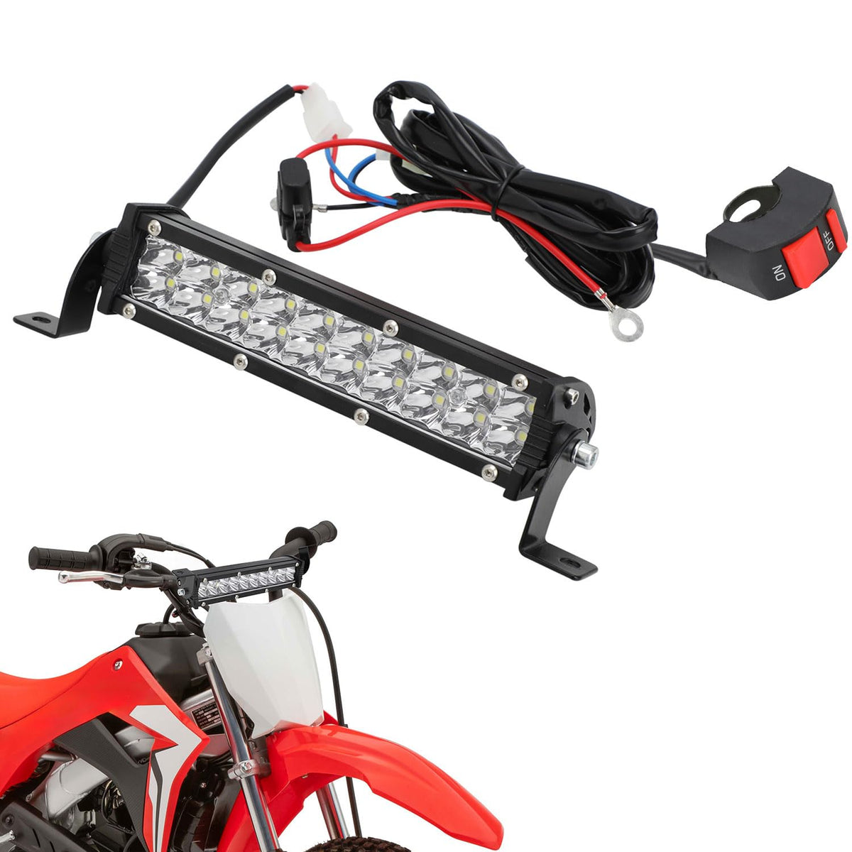 USTPO front view mounted on handlebar showing bright beam and improved visibility