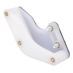 USTPO roller detail showing rubber surface for quieter, smoother chain travel