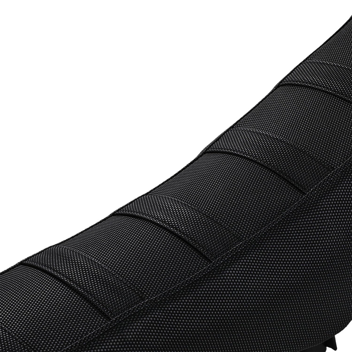 USTPO rider on trail with installed cover showing comfort and control benefit