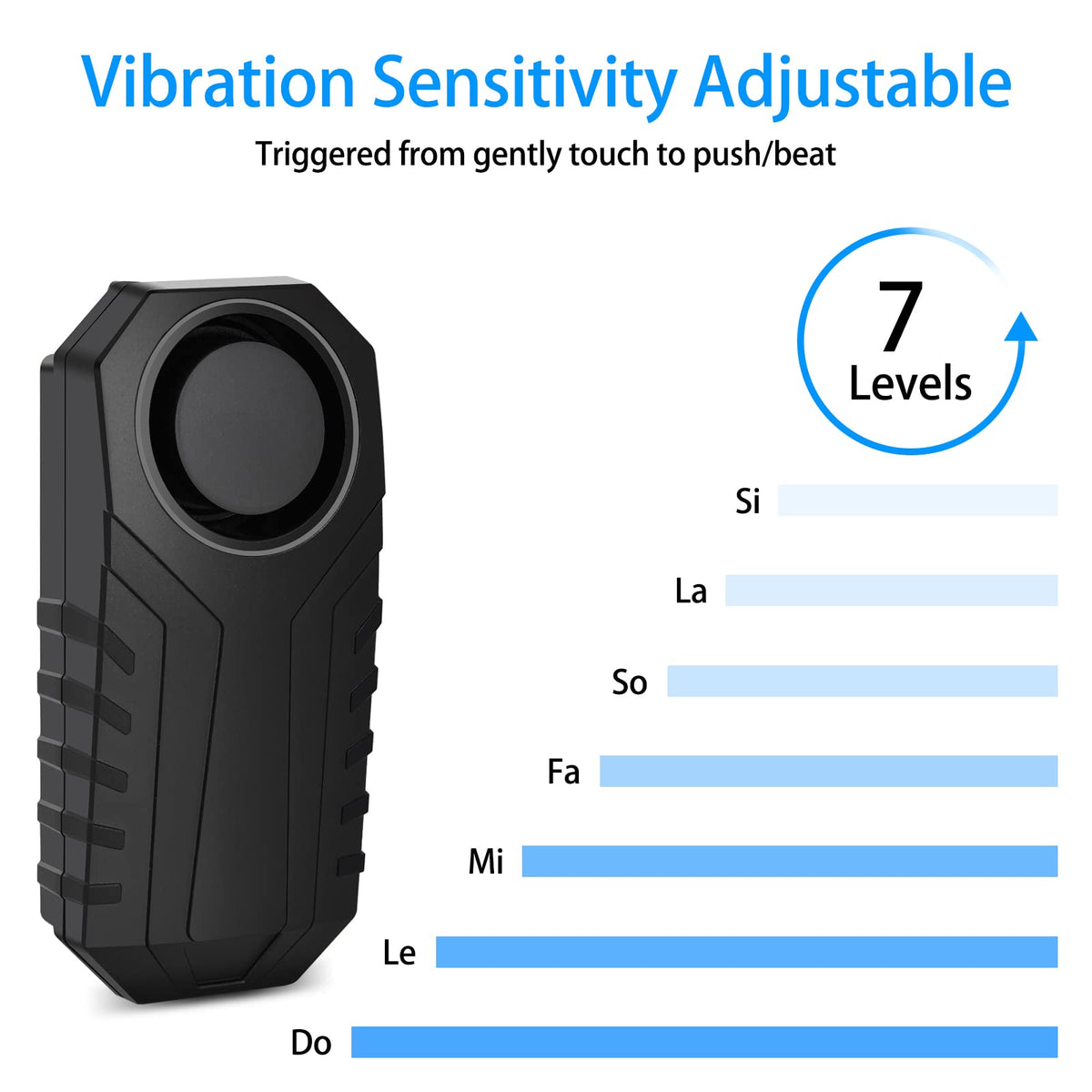 USUPERINK close-up of the vibration sensor and buttons, highlighting adjustable sensitivity benefit