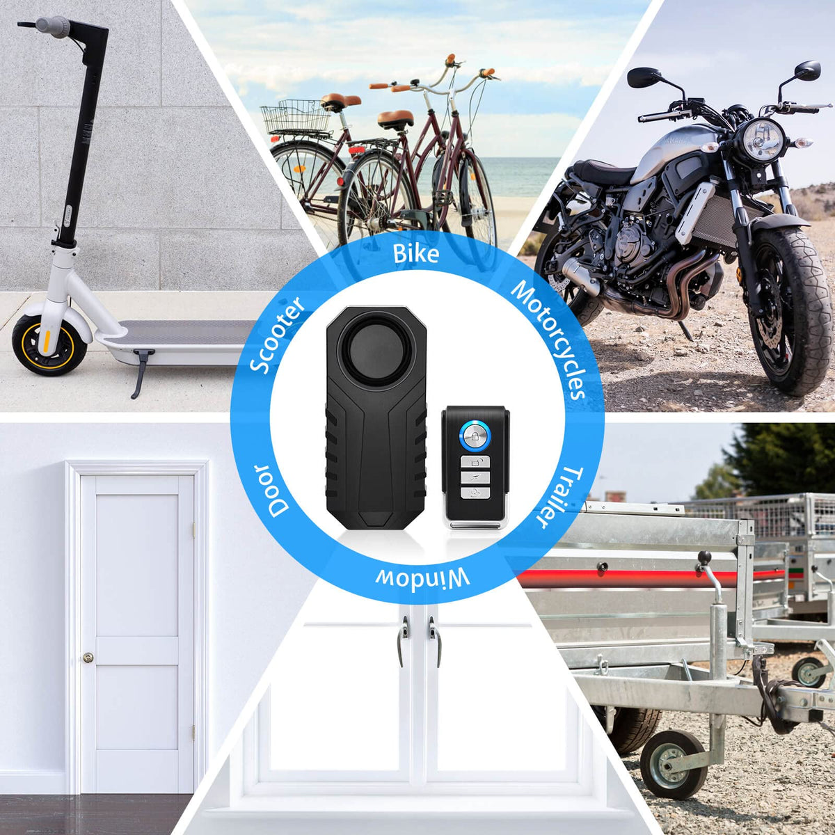 USUPERINK alarm exposed to rain, demonstrating IP65 waterproof protection benefit