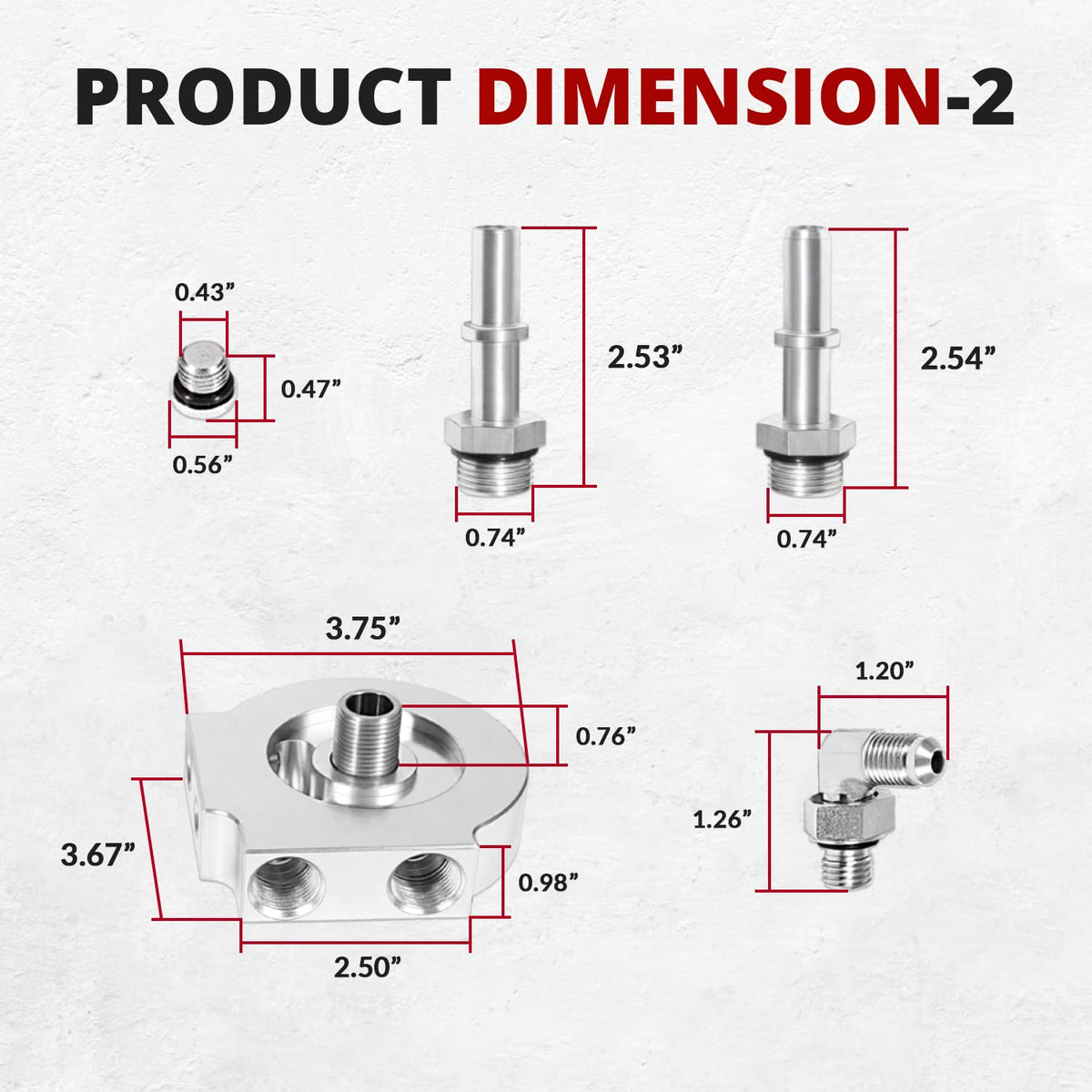 usvehj packaged components laid out including seals, hardware, and fittings for complete kit