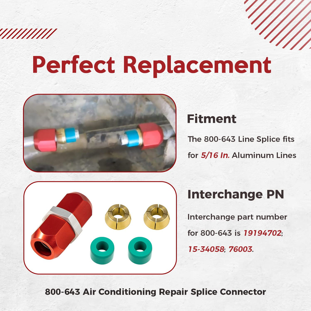 usvehj splice connector installed on 5/16" aluminum A/C line for fast repair