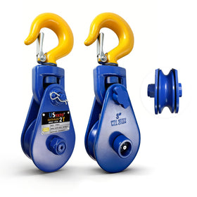 USYATO front view snatch block showing robust body and hook for dependable recovery
