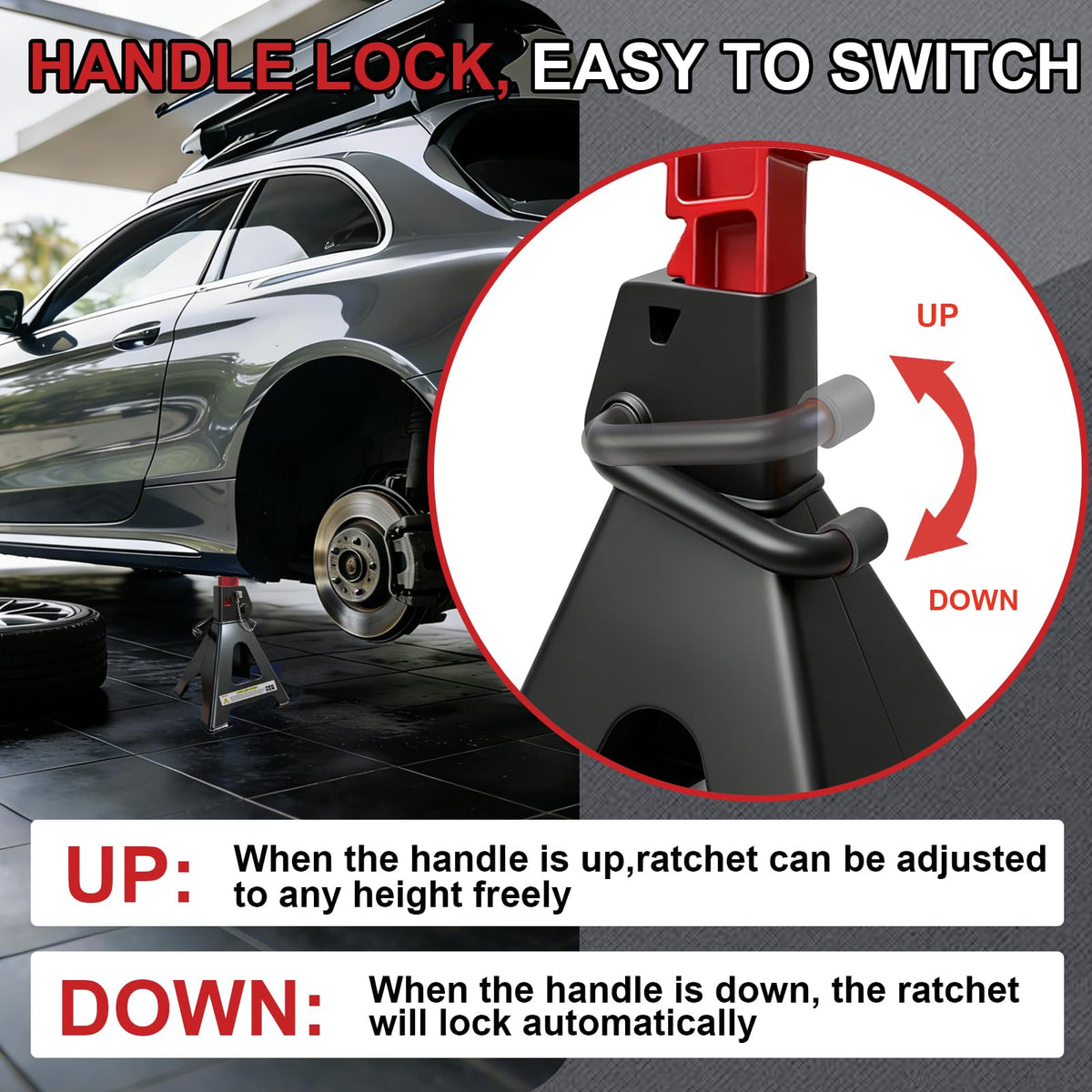 USYATO rubber pad on stand protecting vehicle chassis from scratches