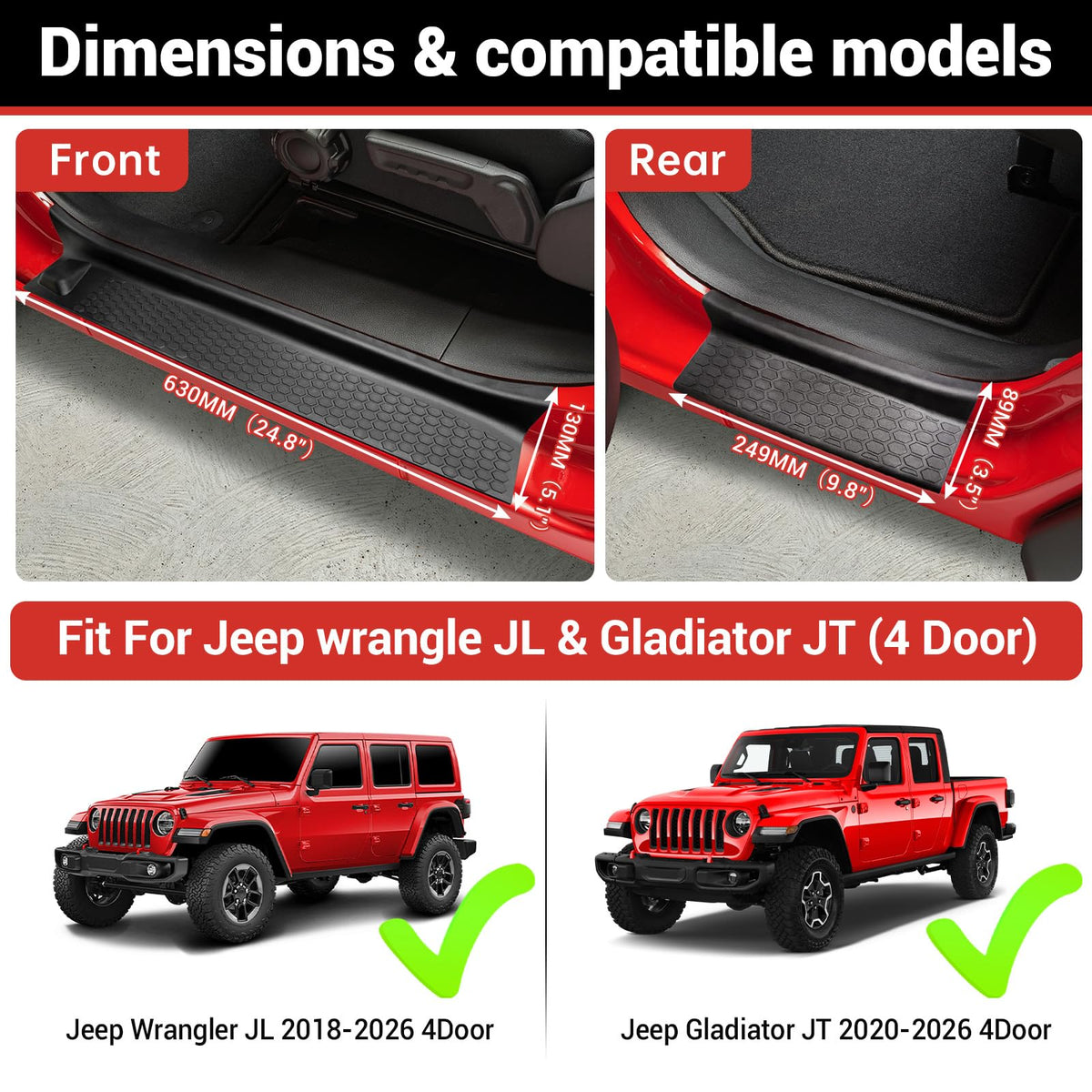 Utiiy installed on driver door sill protecting paint from scuffs