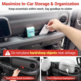 Utiiy side tray with phone and keys demonstrating organized cockpit